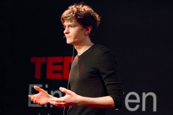 Nikita Voloboev giving a TED talk
