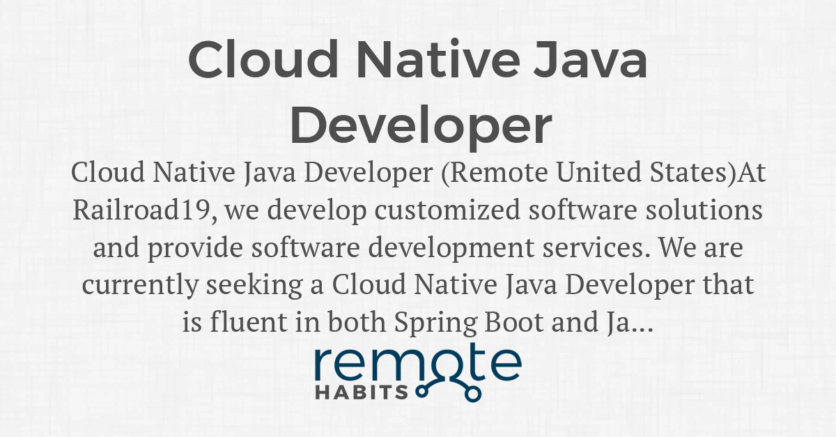 cloud native java cloud native java