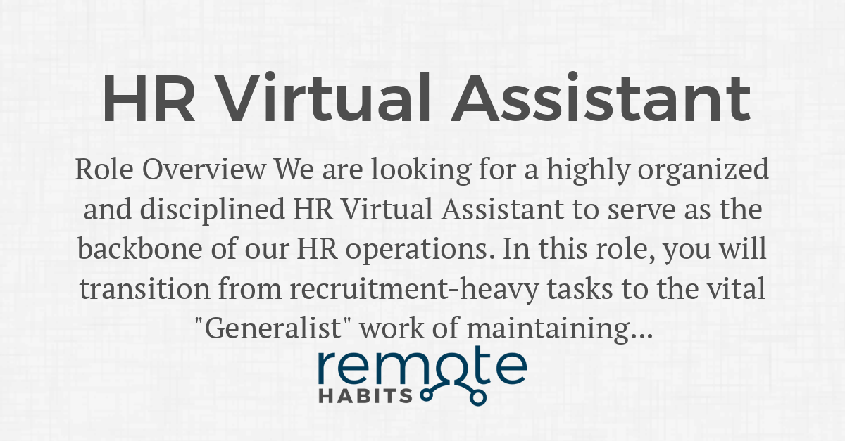 HR Virtual Assistant — Remote Habits