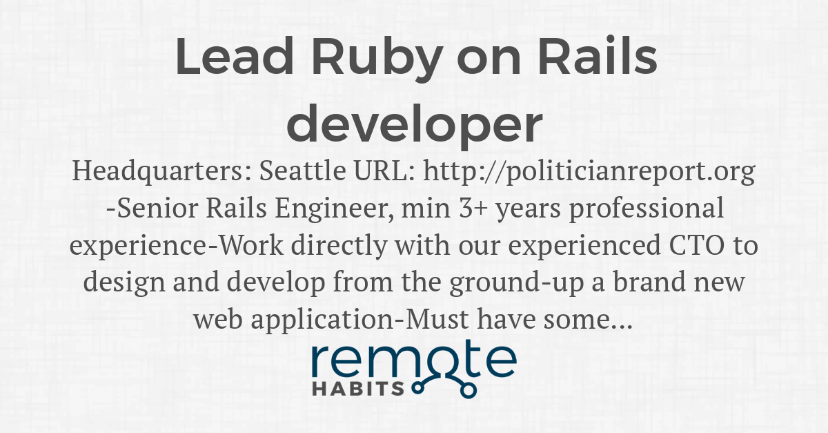 ruby on rails jobs