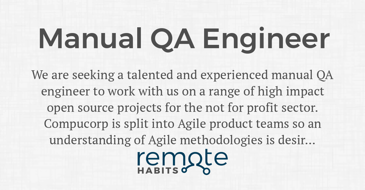 Manual QA Engineer — Remote Habits