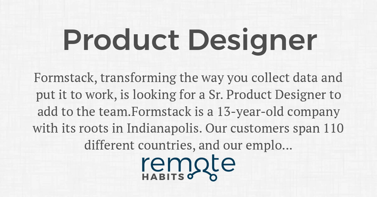 Product Designer — Remote Habits