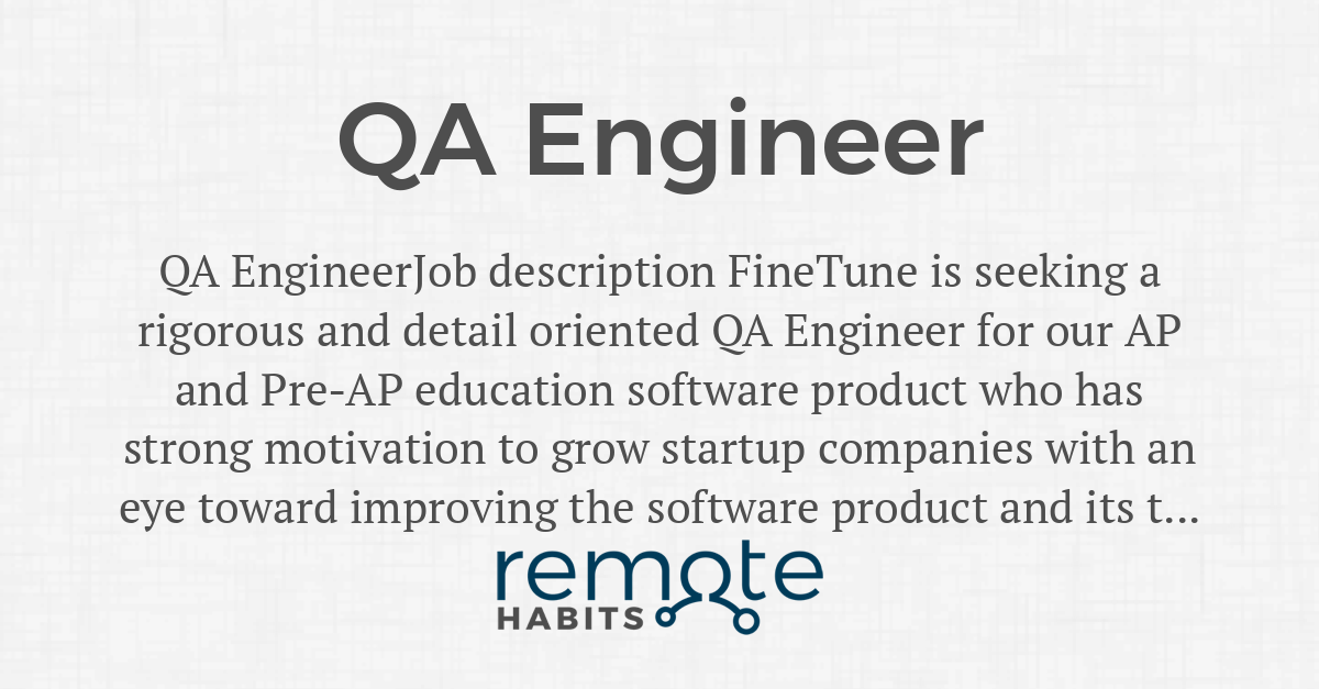 QA Engineer