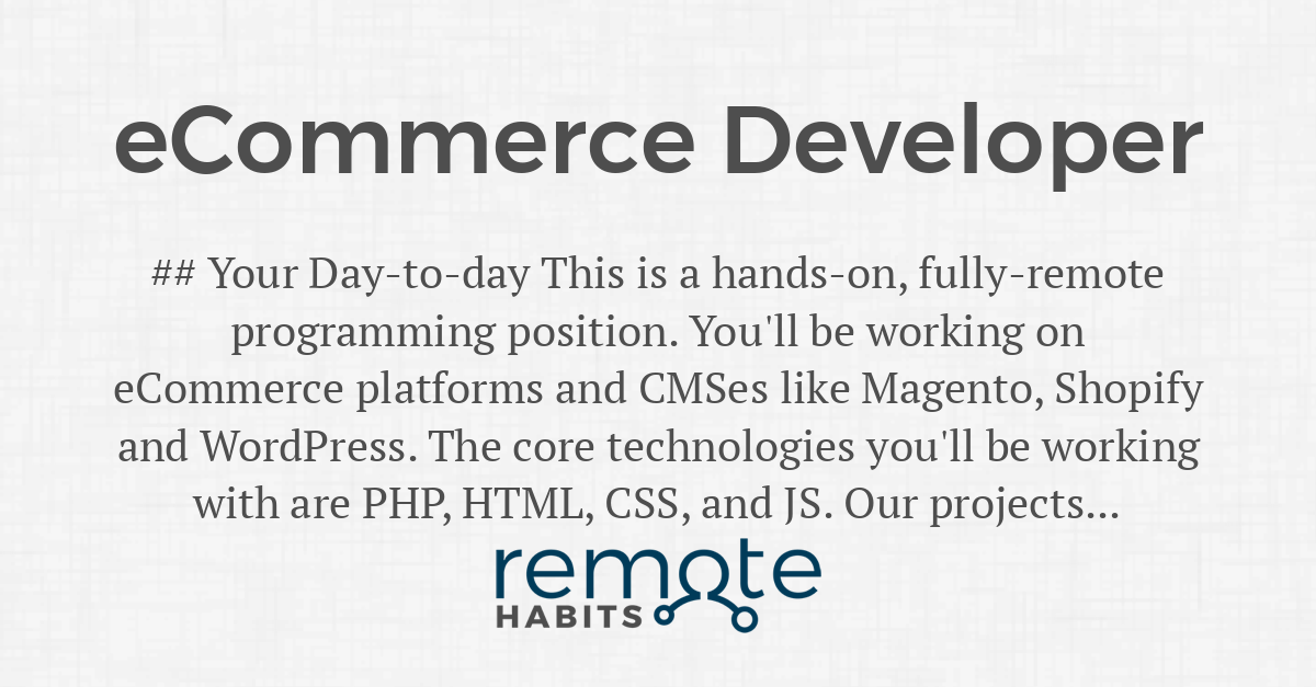 ecommerce-developer-remote-habits